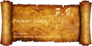 Pecker Itala névjegykártya